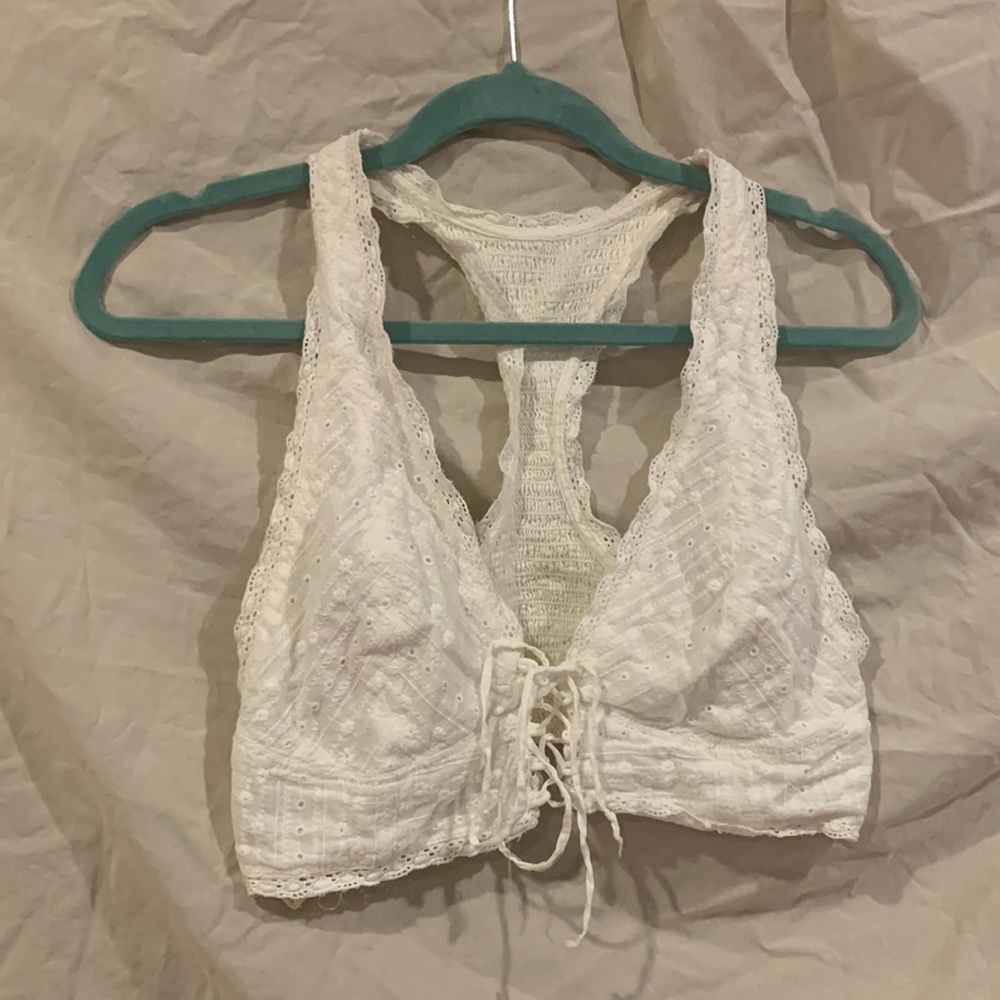 Free People cotton lace halter top